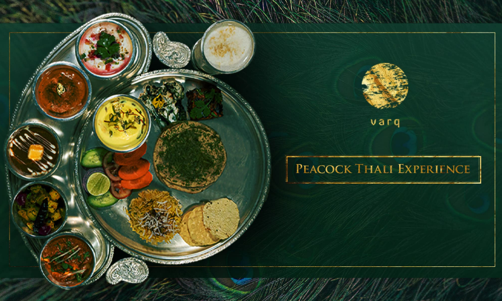 peacock thali varq