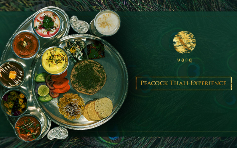 peacock thali varq